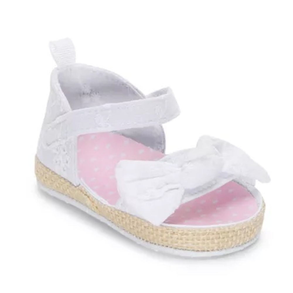 Stepping Stone Infant Girls Strap Sandals, 6-9 Months, White